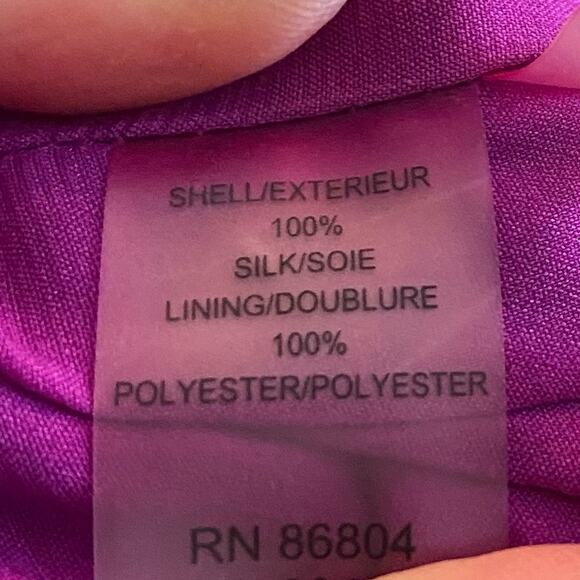 Magaschoni Purple Silk Sheath Dress Size 8 - Picture 7 of 8